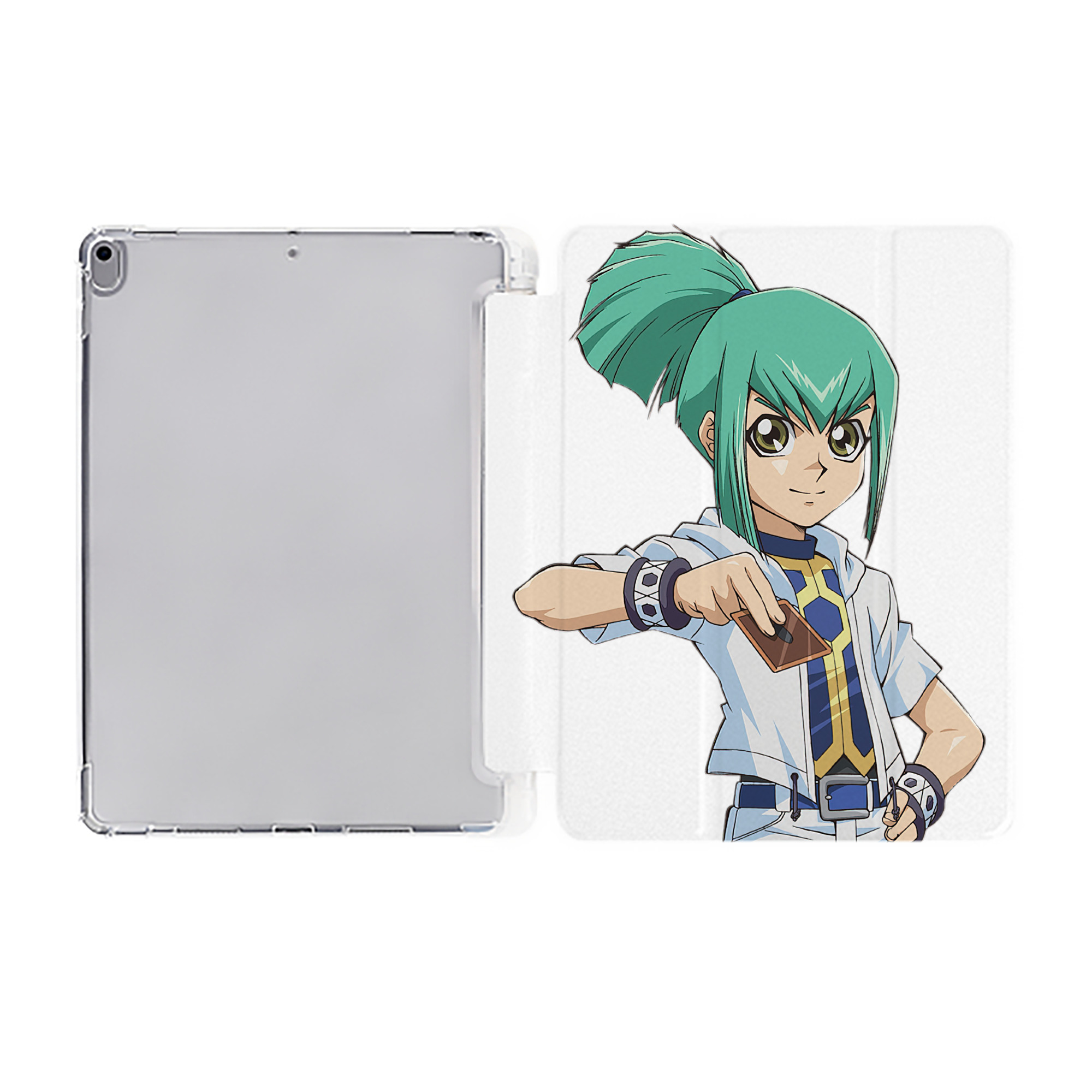 （画像用） 遊☆戯☆王 Yu-Gi-Oh! IPad ケース ペン収納付き 三つ折りスタンド PUレザー×シリコン 対応機種9.5/10.5/10.9インチ